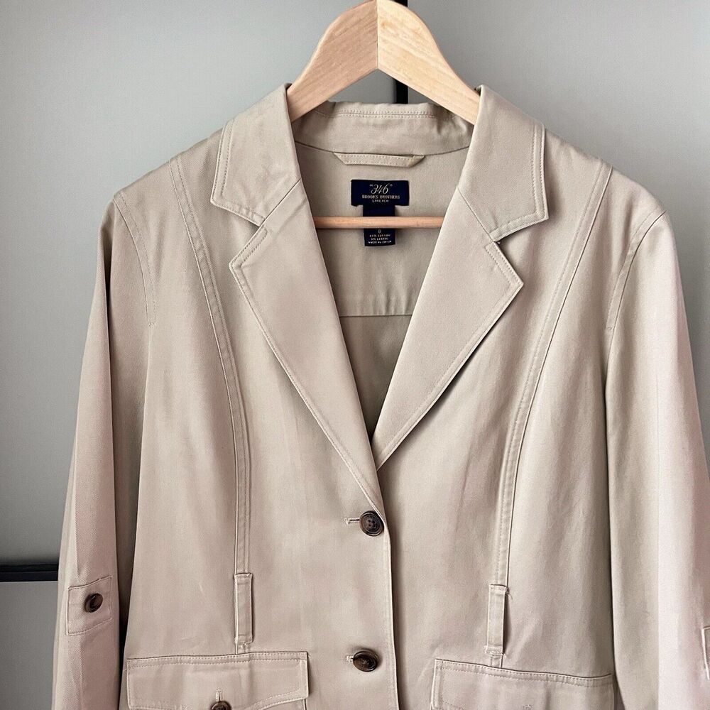 Brooks Brothers Beige Twill Blazer Jacket - Picture 2 of 10